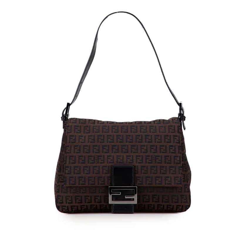 Fendi Zucchino Canvas Mamma Forever Brown Canvas Fair condition - Front View
