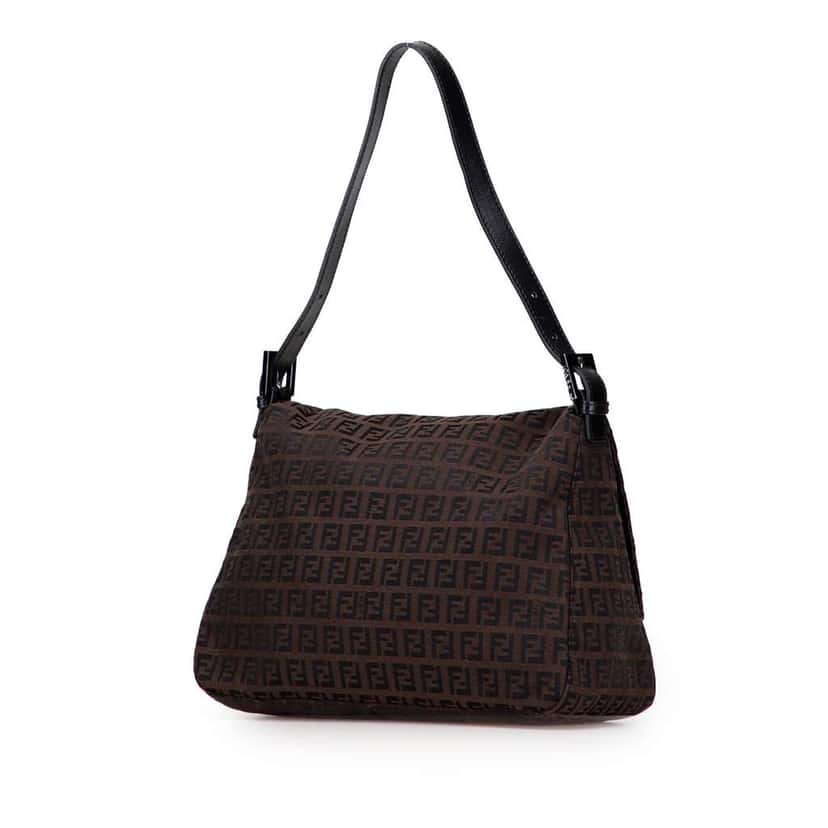 Fendi Zucchino Canvas Mamma Forever Brown Canvas Fair condition - Back View