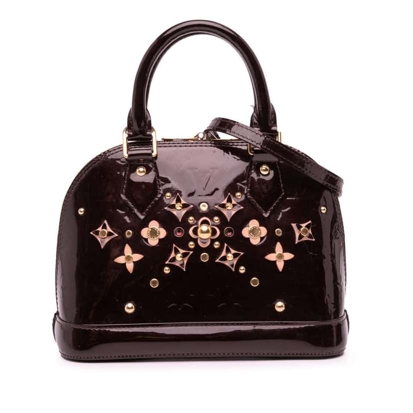 Louis Vuitton Monogram Vernis Flower Alma BB Purple Leather Good condition - Front View