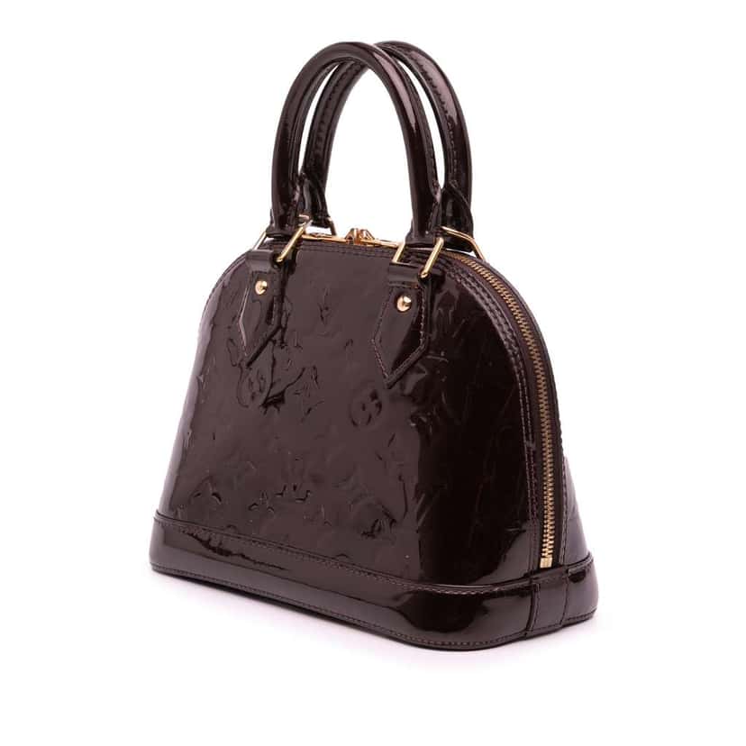 Louis Vuitton Monogram Vernis Flower Alma BB Purple Leather Good condition - Back View