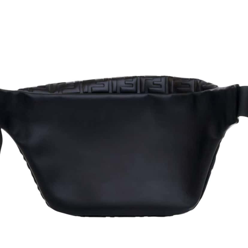 Fendi Zucca Embossed Leather Belt Bag Black Leather Good condition - Inside View
