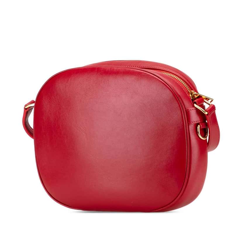 Celine Medium Quilted Calfskin C Charm Camera Bag Red Leather Good condition - Back View