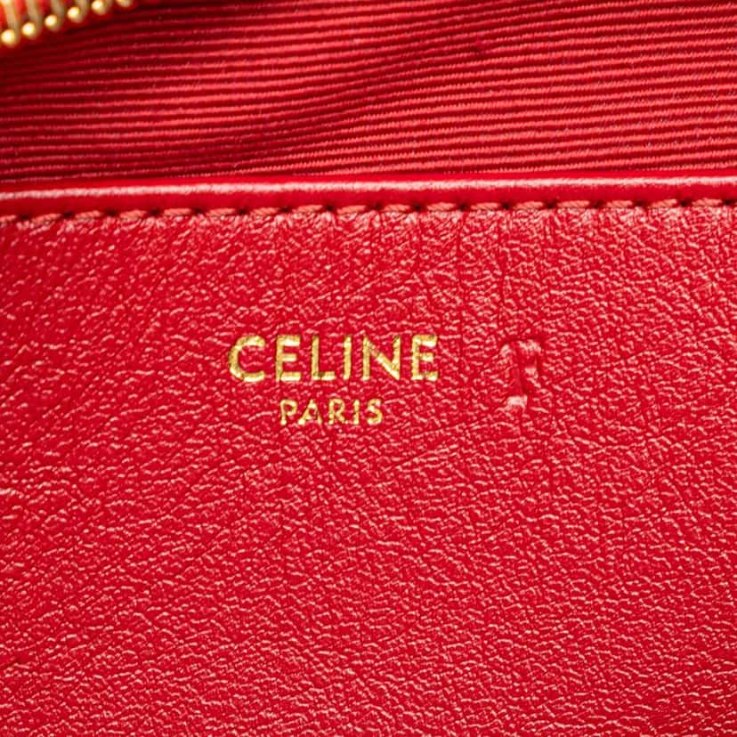 Celine Medium Quilted Calfskin C Charm Camera Bag Red Leather Good condition - Box View