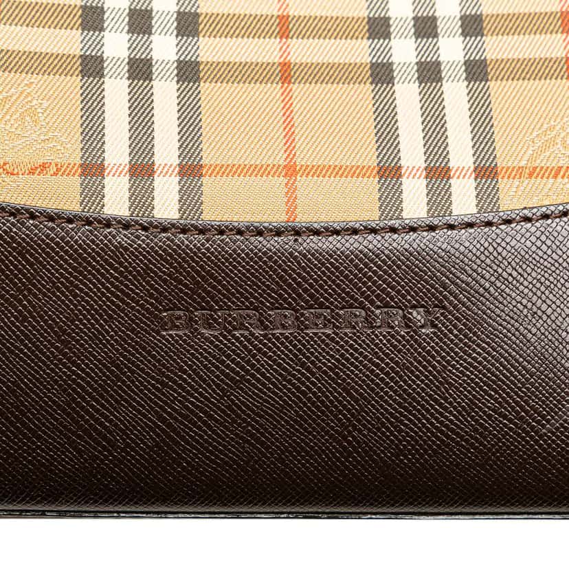 Burberry Haymarket Check Canvas Tote Brown Canvas Good condition - Box View