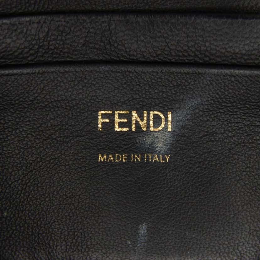 Fendi Mini Zucca Embossed Leather Baguette Satchel Black Leather Good condition - Box View