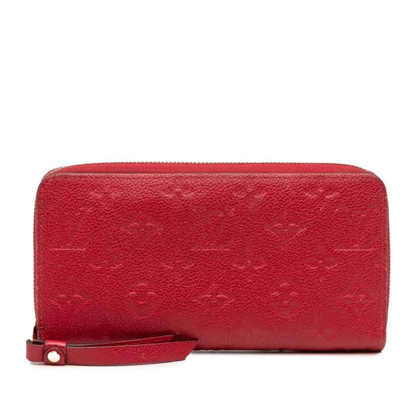 Louis Vuitton Monogram Empreinte Zippy Long Wallet Red Leather Good condition - Front View