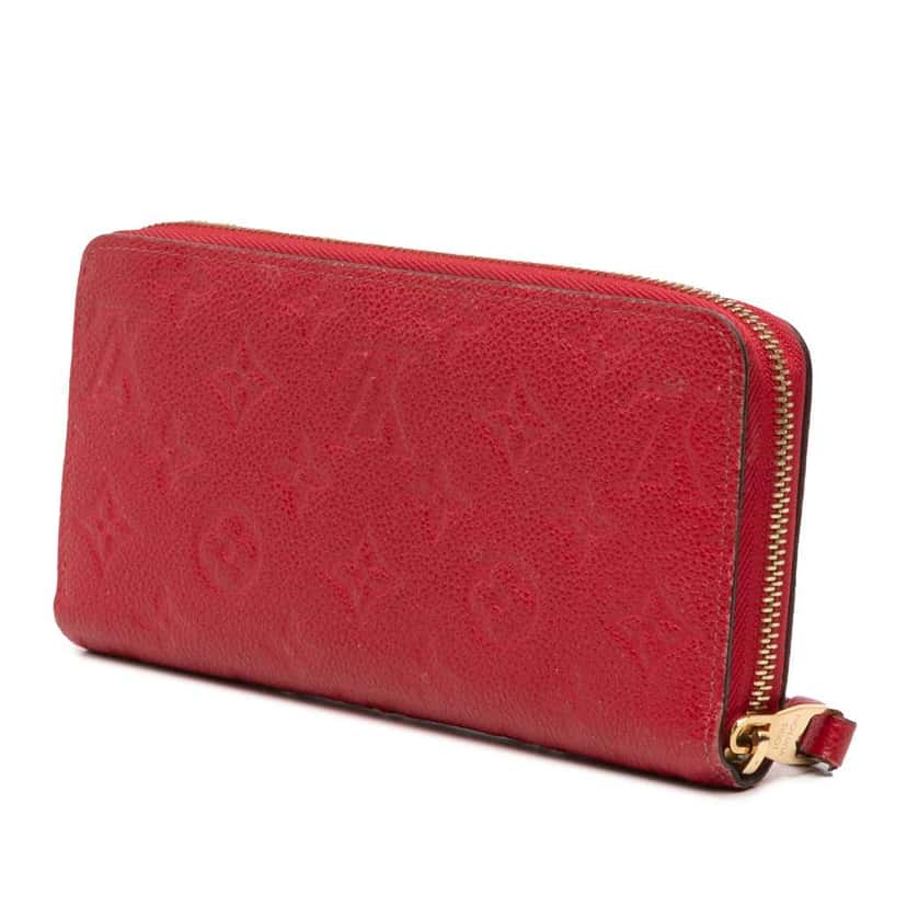 Louis Vuitton Monogram Empreinte Zippy Long Wallet Red Leather Good condition - Back View