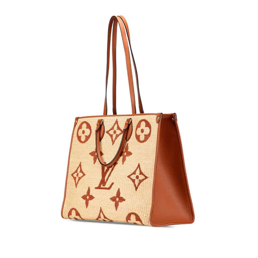 Louis Vuitton Monogram Giant Raffia OnTheGo GM Brown Good condition - Back View