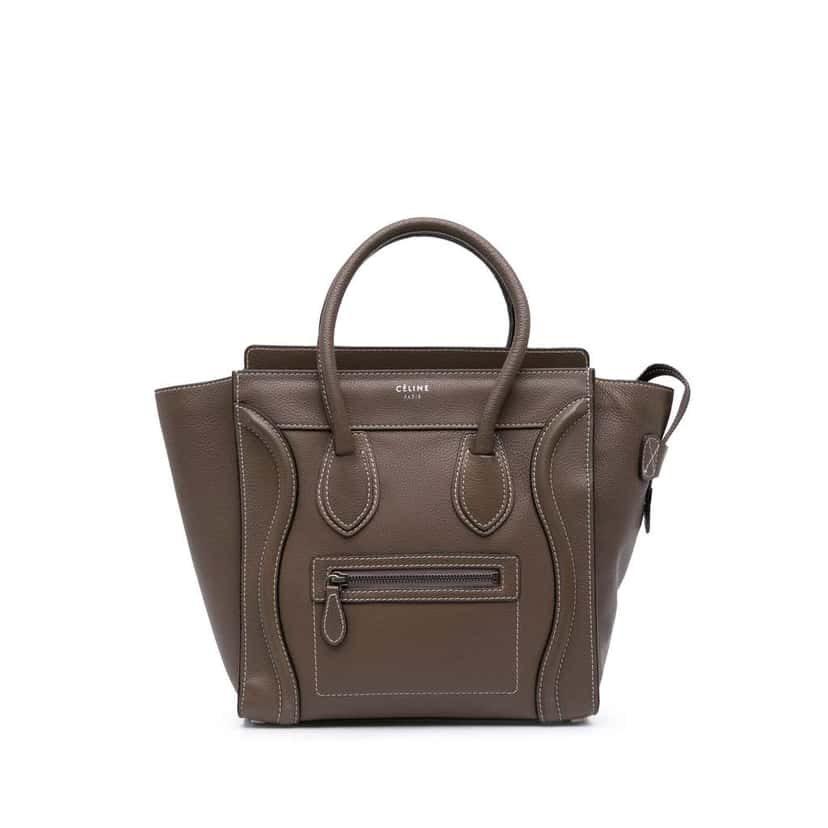 Celine Micro Leather Luggage Tote Brown Leather Good condition - Front View
