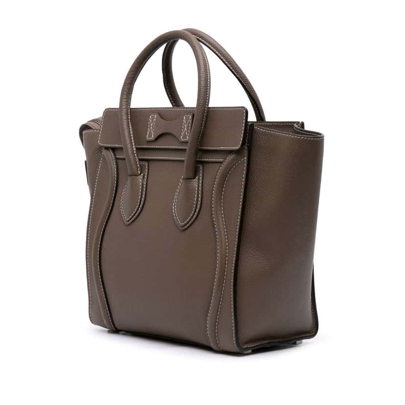 Celine Micro Leather Luggage Tote Brown Leather Good condition - Back View