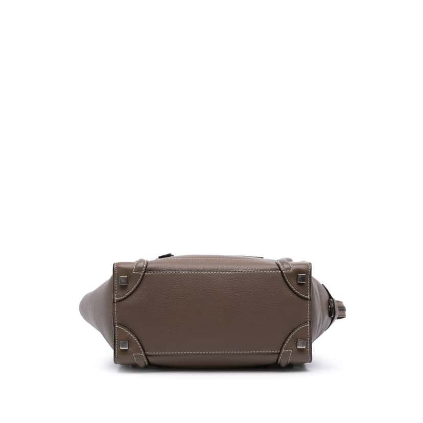 Celine Micro Leather Luggage Tote Brown Leather Good condition - Inside View