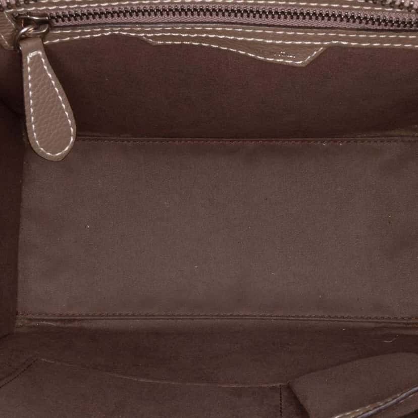 Celine Micro Leather Luggage Tote Brown Leather Good condition - Model View