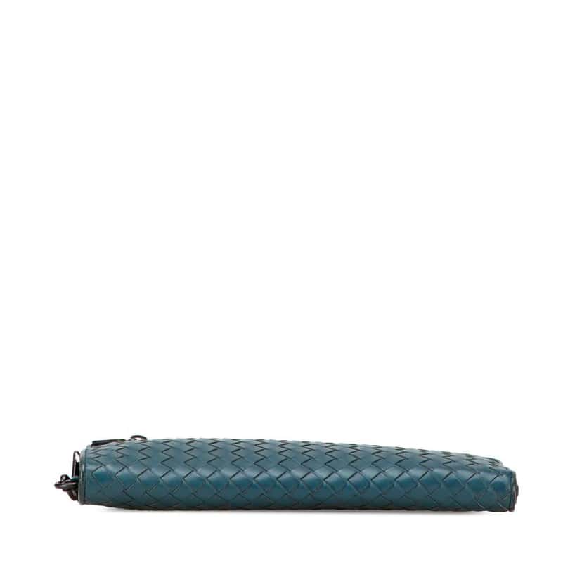 Bottega Veneta Nappa Intrecciato Clutch Blue Leather Good condition - Inside View