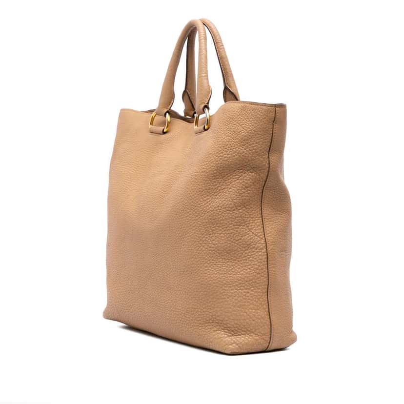 Prada Vitello Daino Open Convertible Tote Brown Leather Very good condition - Back View