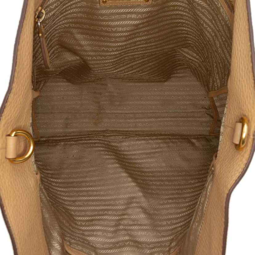 Prada Vitello Daino Open Convertible Tote Brown Leather Very good condition - Model View