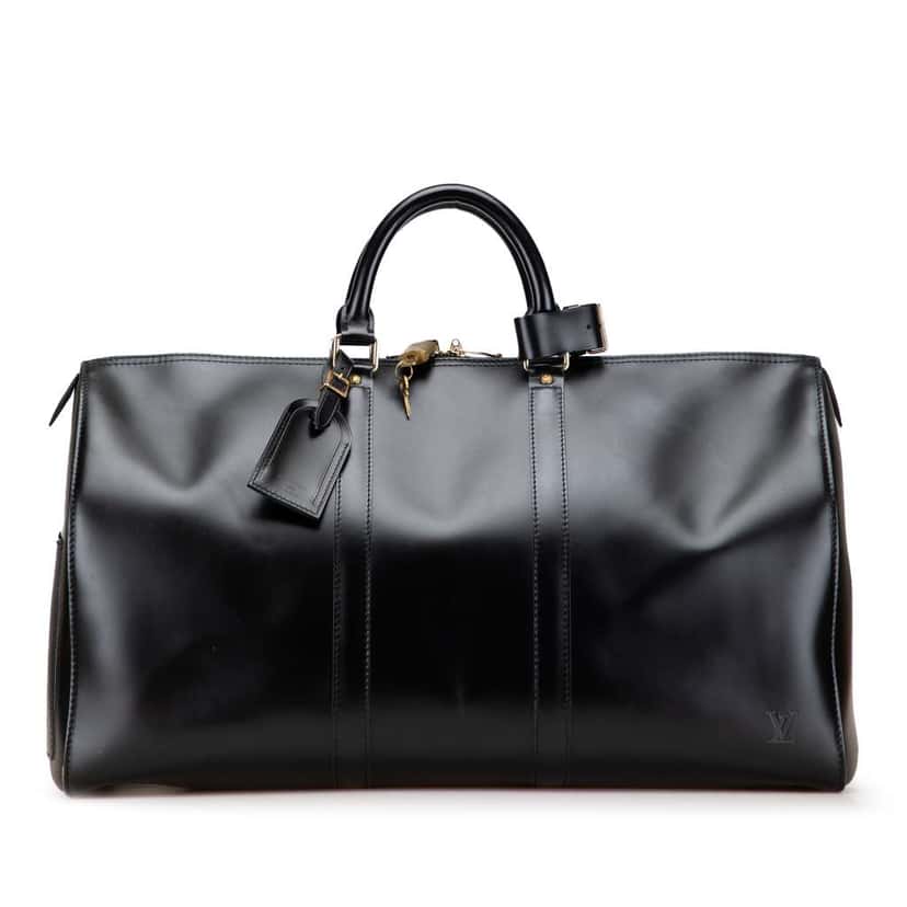 Louis Vuitton Nomade Keepall 50 Black Leather Good condition - Front View