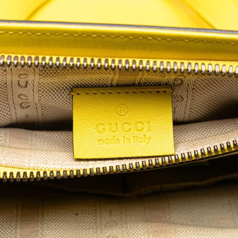 Gucci Patent Bright Bit Satchel Yellow Leather Good condition - Box View