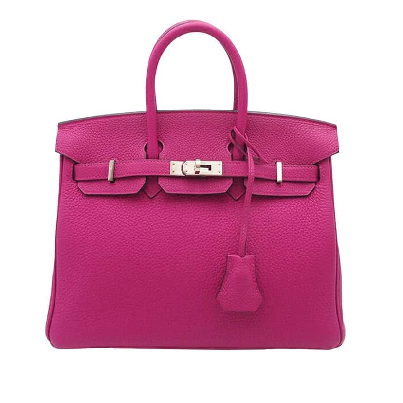Hermès Togo Birkin Retourne 25 Pink Leather Good condition - Front View