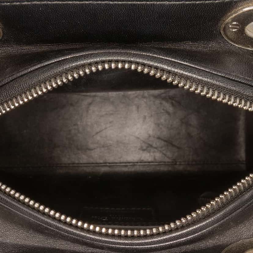 Dior Medium Lambskin Sequin Embellished Lady Dior Black Leather Good condition - Model View