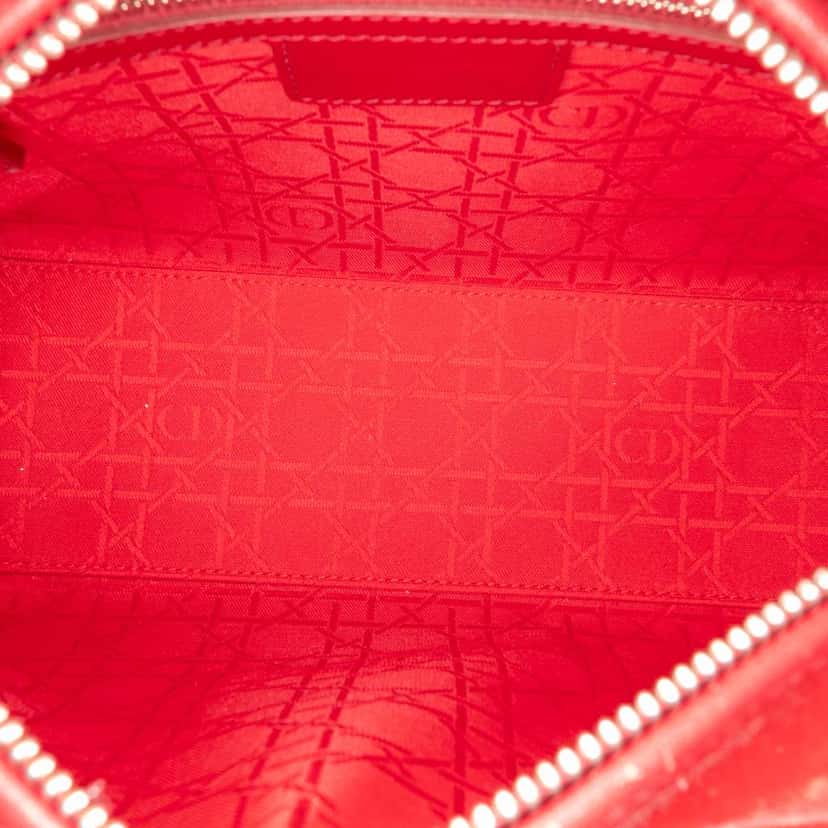 Dior Medium Patent Cannage Lady Dior Red Leather Good condition - Model View