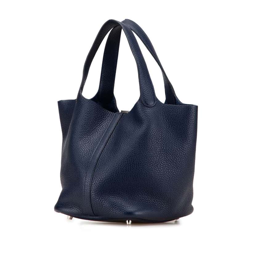 Hermès Clemence Picotin Lock 22 Blue Leather Good condition - Back View