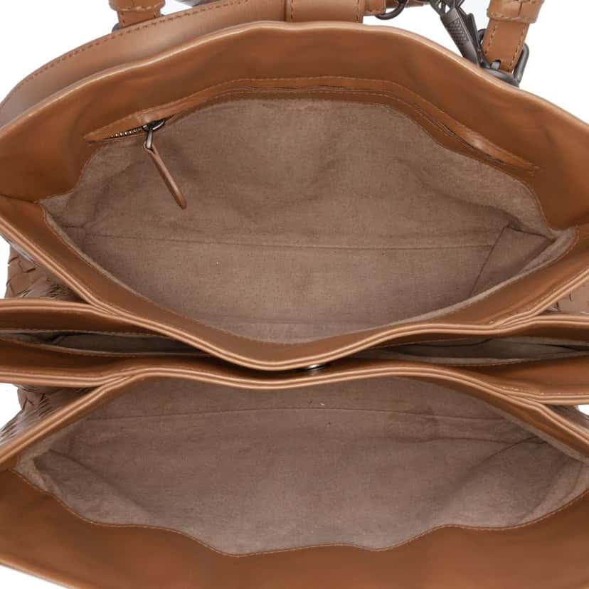 Bottega Veneta Small Nappa Intrecciato Roma Satchel Brown Leather Good condition - Model View