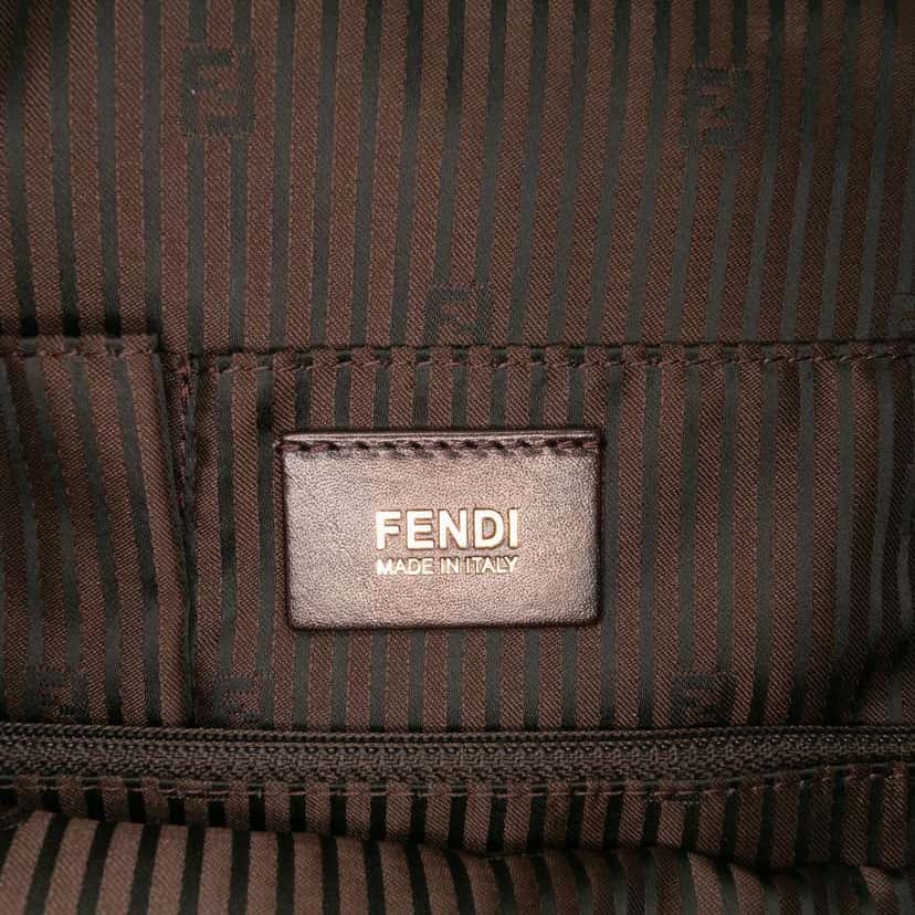 Fendi Leather and Studded Canvas Colorblock Chameleon Satchel Red Leather Good condition - Box View
