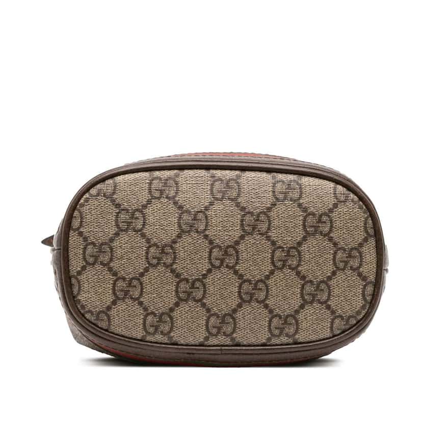 Gucci Mini GG Supreme Web Ophidia Bucket Bag Brown Canvas Good condition - Inside View