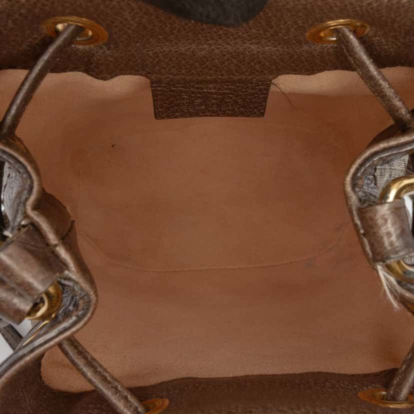 Gucci Mini GG Supreme Web Ophidia Bucket Bag Brown Canvas Good condition - Model View