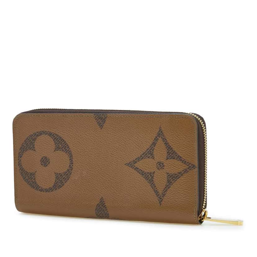 Louis Vuitton Monogram Giant Reverse Zippy Wallet Brown Good condition - Back View