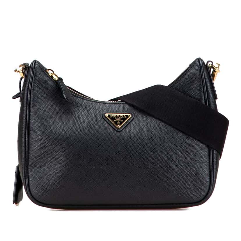 Prada Saffiano Re-Edition 2005 Satchel Black Leather Good condition - Front View
