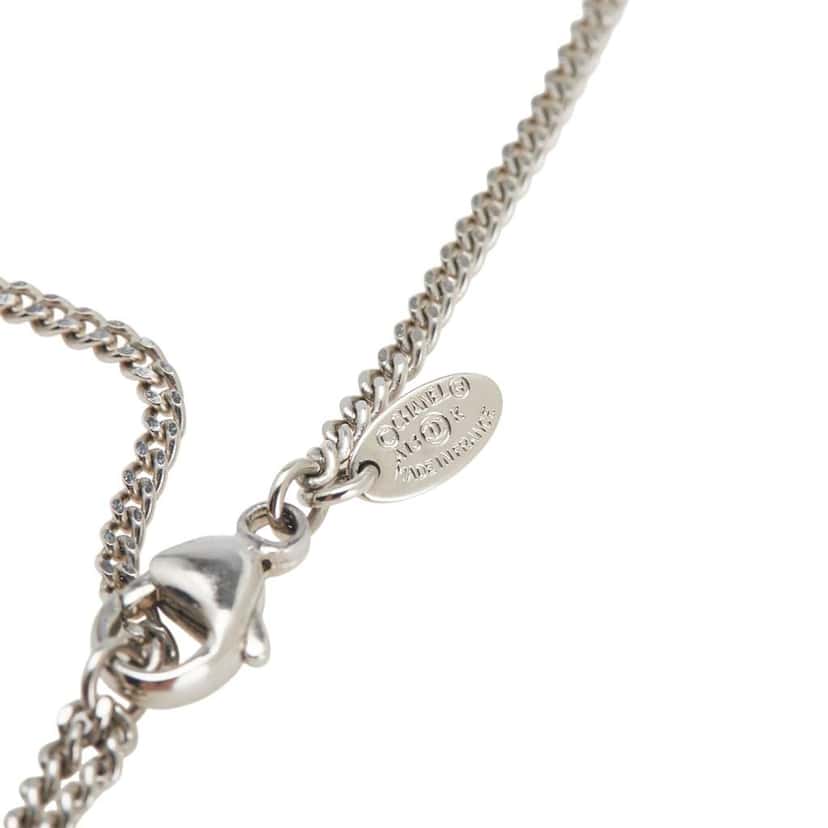 Chanel Silver CC Crystal Studded Cube Pendant Necklace Silver Silver Good condition - Inside View