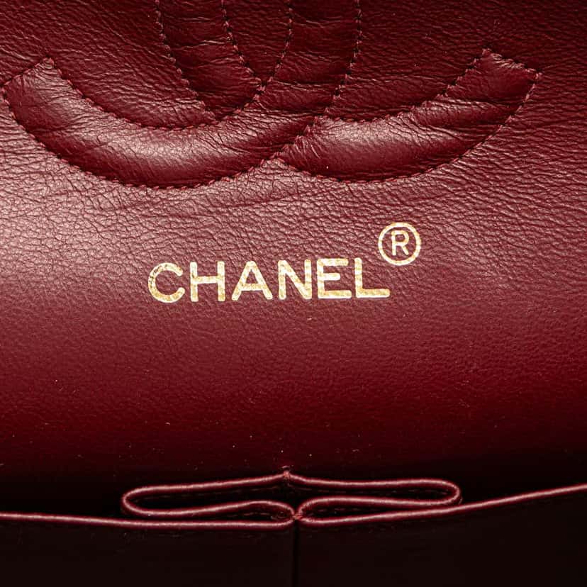 Chanel Medium Classic Lambskin Double Flap Black Leather Good condition - Box View