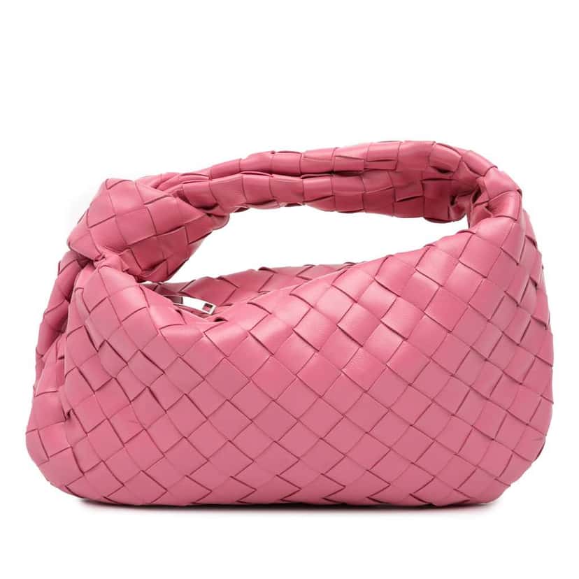 Bottega Veneta Mini Nappa Intrecciato Jodie Pink Leather Good condition - Front View