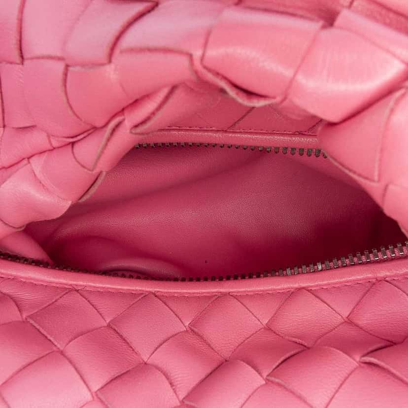 Bottega Veneta Mini Nappa Intrecciato Jodie Pink Leather Good condition - Model View