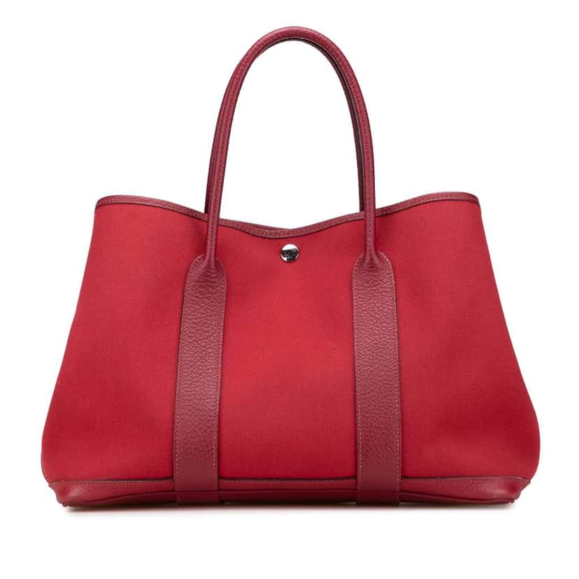 Hermès Toile and Negonda Garden Party 36 Red Canvas Good condition - Front View