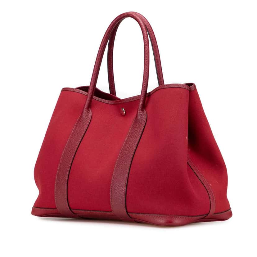 Hermès Toile and Negonda Garden Party 36 Red Canvas Good condition - Back View