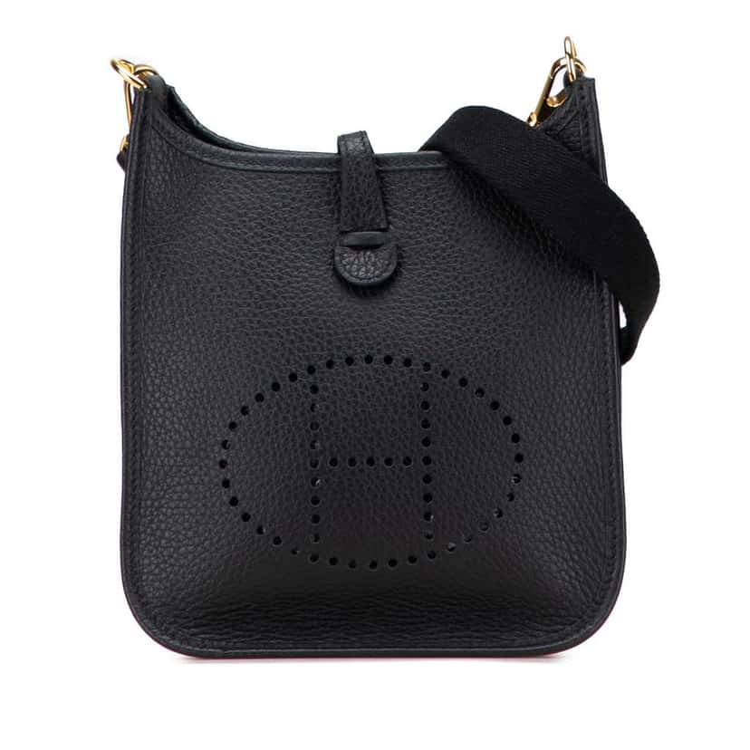 Hermès Clemence Evelyne TPM Black Leather Good condition - Front View