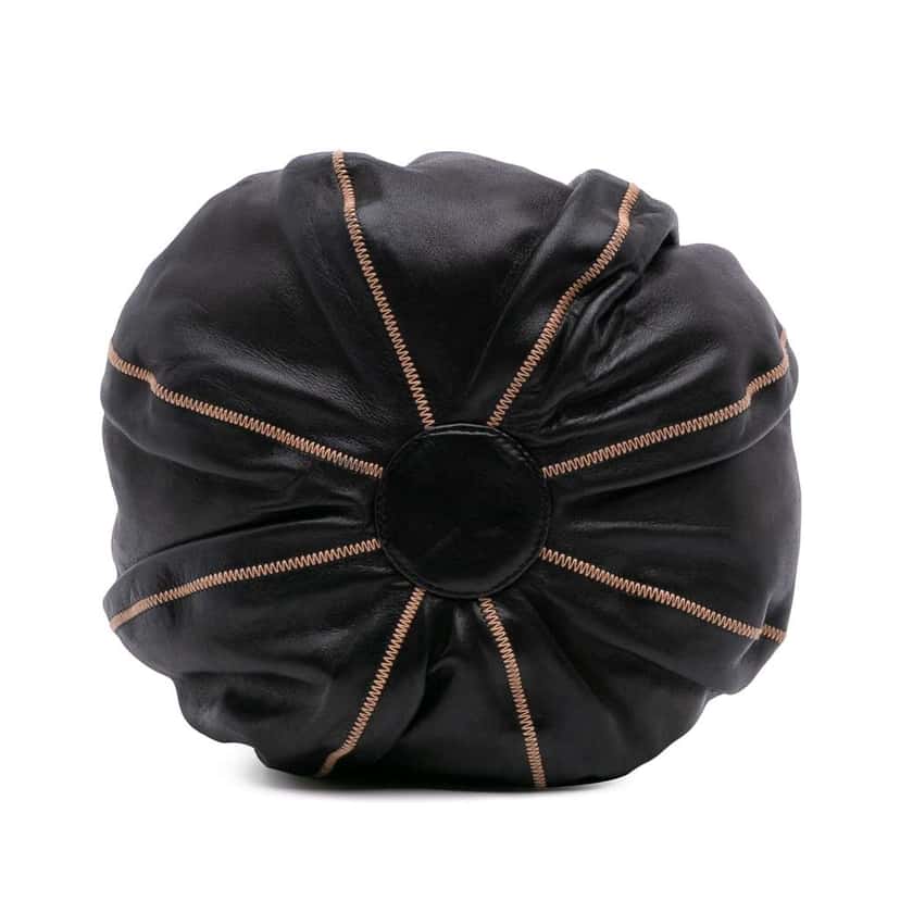 Chanel Lambskin and Satin Reversible Sac Cordon Bucket Bag Black Leather Good condition - Inside View