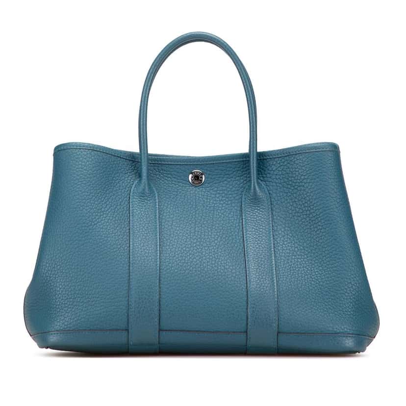 Hermès Negonda Garden Party 30 Blue Leather Good condition - Front View