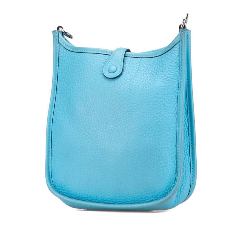 Hermès Clemence Evelyne TPM 16 Blue Leather Good condition - Back View