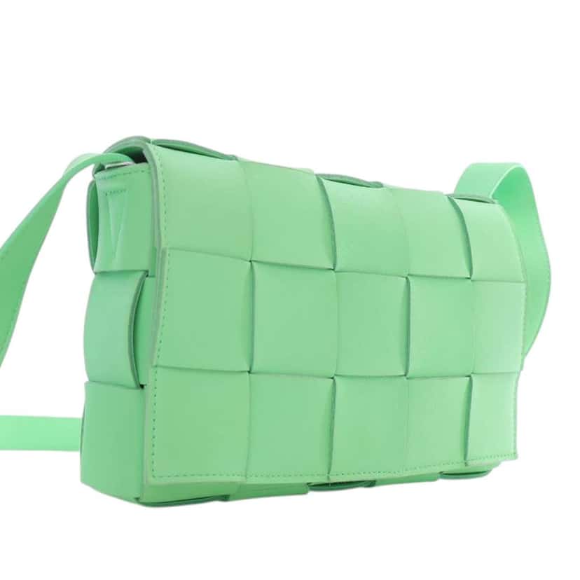 Bottega Veneta Nappa Intrecciato Cassette Crossbody Green Leather Good condition - Back View