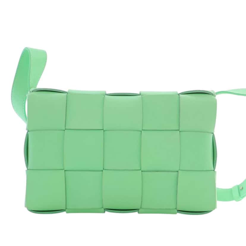 Bottega Veneta Nappa Intrecciato Cassette Crossbody Green Leather Good condition - Inside View