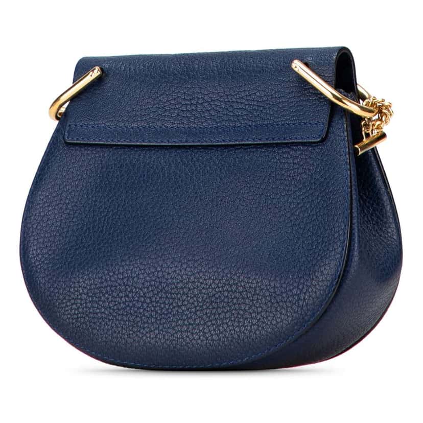Chloé Small Leather Drew Crossbody Blue Leather Good condition - Back View