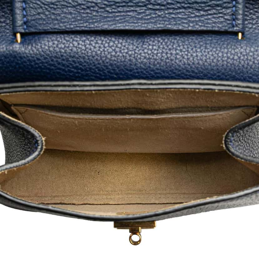 Chloé Small Leather Drew Crossbody Blue Leather Good condition - Model View