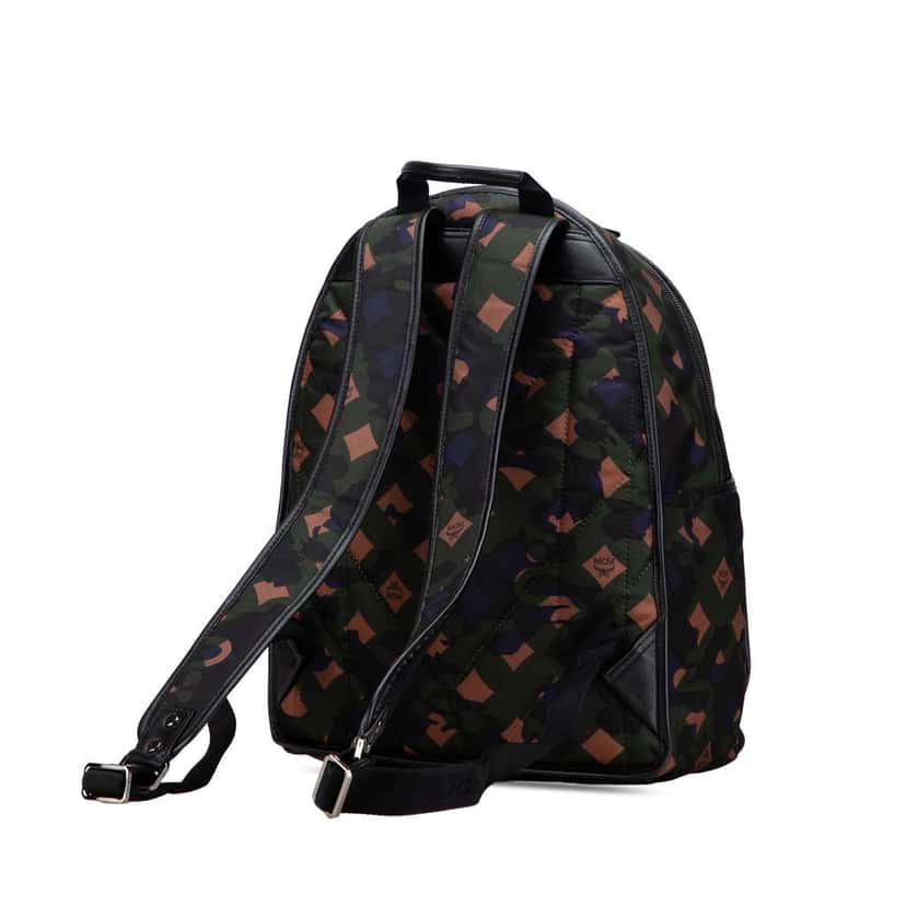 Mcm Nylon Camo Munich Lion Dieter Backpack Green Good condition - Back View