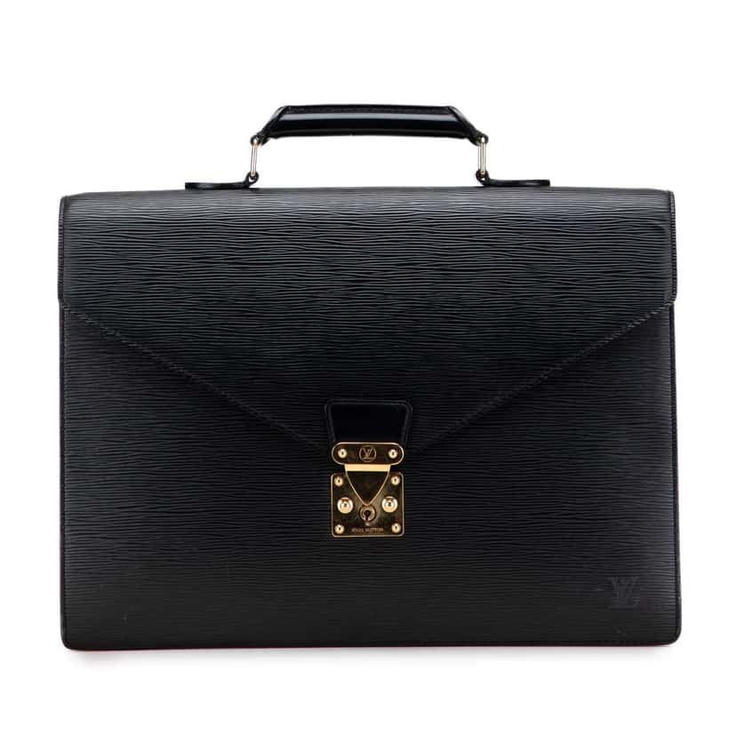 Louis Vuitton Epi Serviette Ambassadeur Black Leather Good condition - Front View