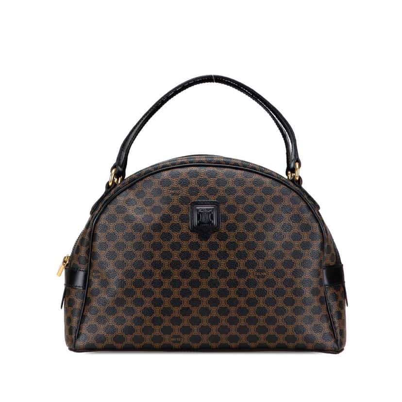 Celine Macadam Coated Canvas Dome Handbag Brown Canvas Good condition - Front View
