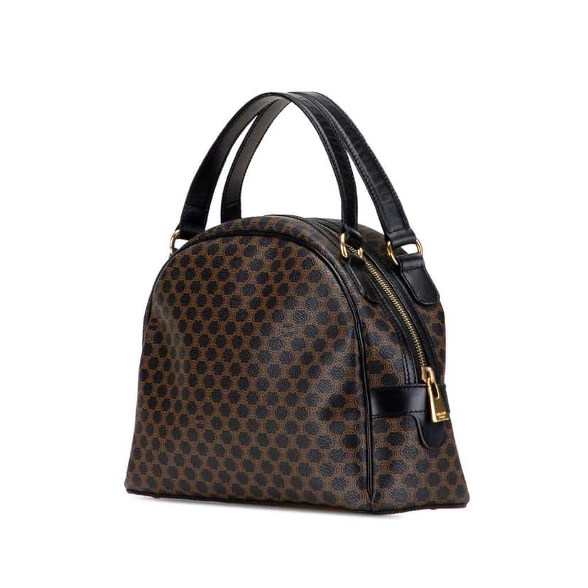Celine Macadam Coated Canvas Dome Handbag Brown Canvas Good condition - Back View