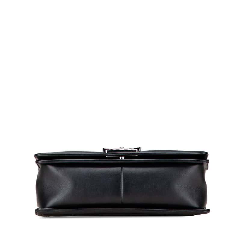 Chanel Old Medium Chevron Calfskin Boy Flap Black Leather Good condition - Inside View